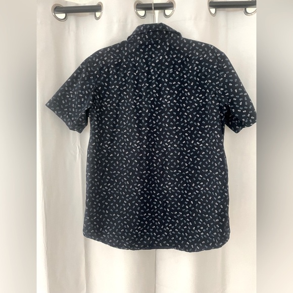 Navy Dark Blue Printed Casual button down Shirt men’s large - Picture 4 of 4